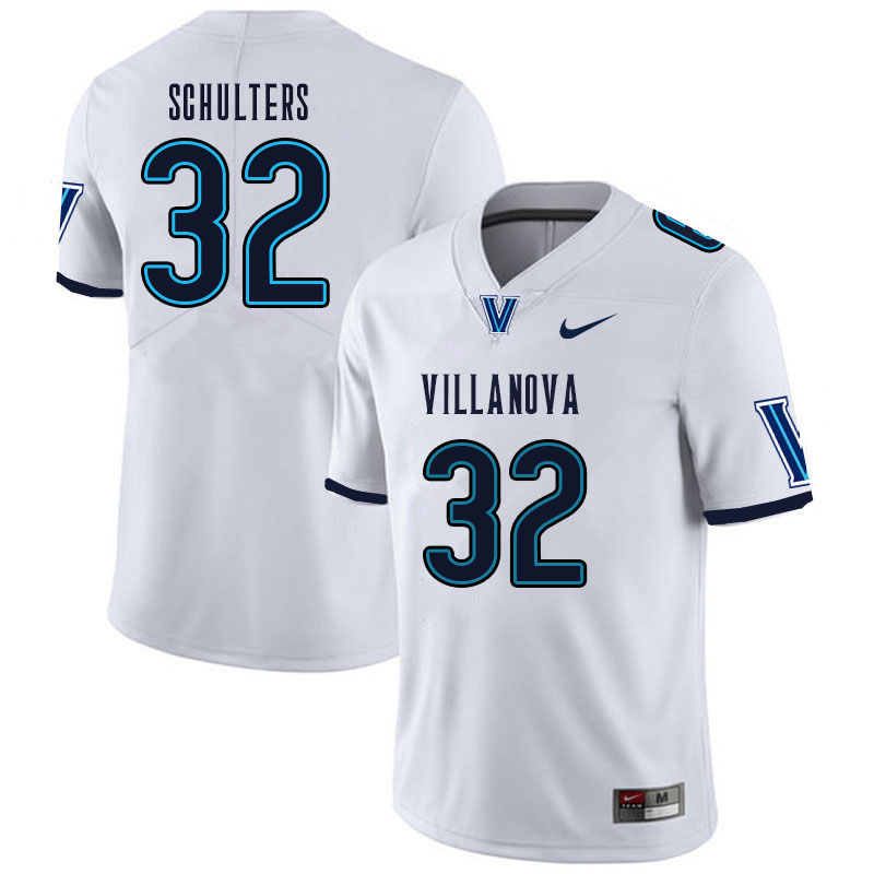 Men #32 Kshawn Schulters Villanova Wildcats College Football Jerseys Sale-White - Click Image to Close